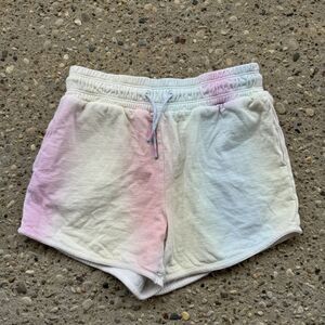 Athleta Girl Shorts Girls Large 12 Tie Dye Pastel Pink Blue Elastic Waist Cotton